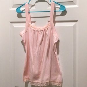 Pastel pink pullover top with straps